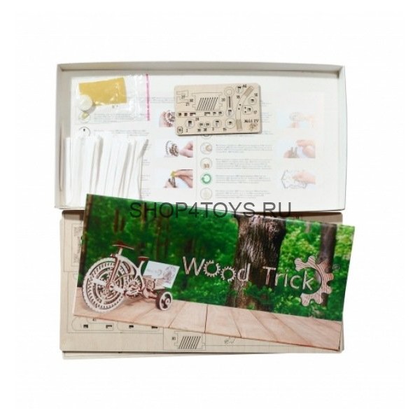 Механический 3D-пазл из дерева Wood Trick Велосипед-визитница - 1234-16 Механический 3D-пазл из дерева Wood Trick Велосипед-визитница - 1234-16