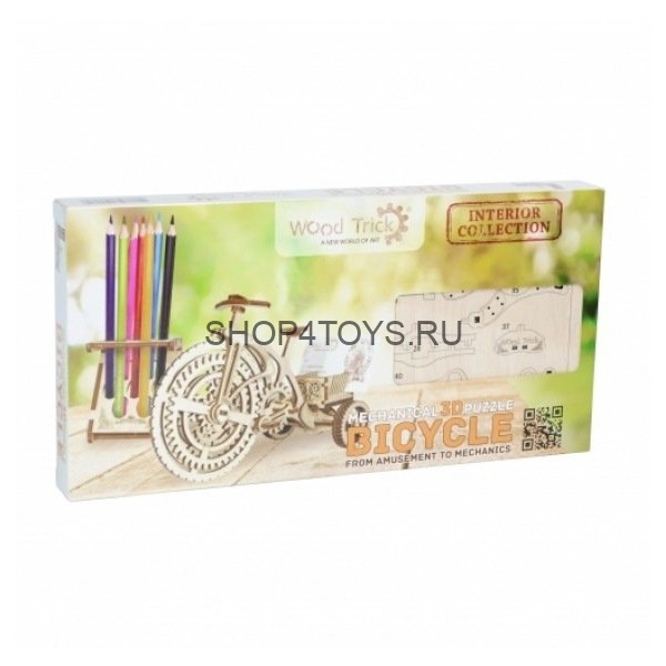 Механический 3D-пазл из дерева Wood Trick Велосипед-визитница - 1234-16 Механический 3D-пазл из дерева Wood Trick Велосипед-визитница - 1234-16