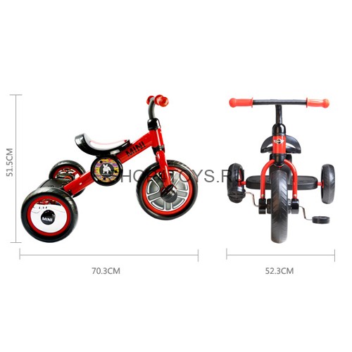 Детский трехколесный красный велосипед Rastar - RSZ3002CR Детский трехколесный красный велосипед Rastar - RSZ3002CR