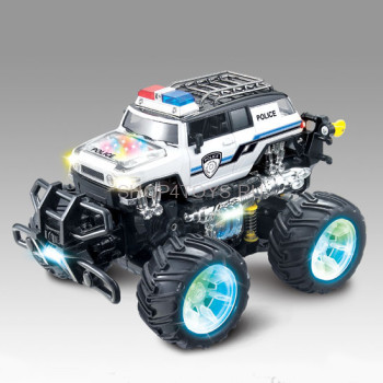 Радиоуправляемый автомобиль перевертыш Acrobatic Dancing Police Car 1:14 - 333-542B Машинка-перевертыш со светящимися колеса и звуком. Корпус в виде полицейского автомобиля Toyota FJ Cruiser