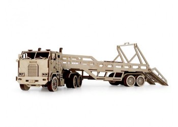 Конструктор 3D деревянный подвижный Lemmo Автовоз - ГР-4 Грузовик Автовоз - станет отличным подарком и для детей и для взрослых. Это один из самых больших наборов Леммо - длина собранного грузовика с прицепом составляет 82 см. При этом сборка этой модели не очень сложная, так как в конструкторе преобладают крупные детали.