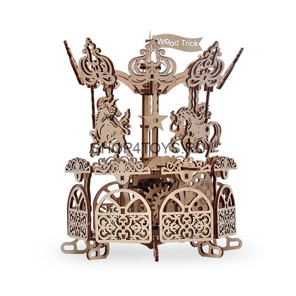 Механический 3D-пазл из дерева Wood Trick Карусель - 1234-11