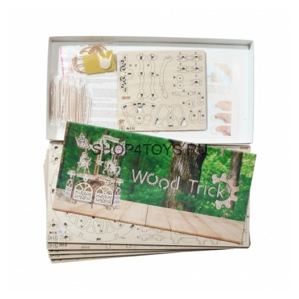 Механический 3D-пазл из дерева Wood Trick Карусель - 1234-11