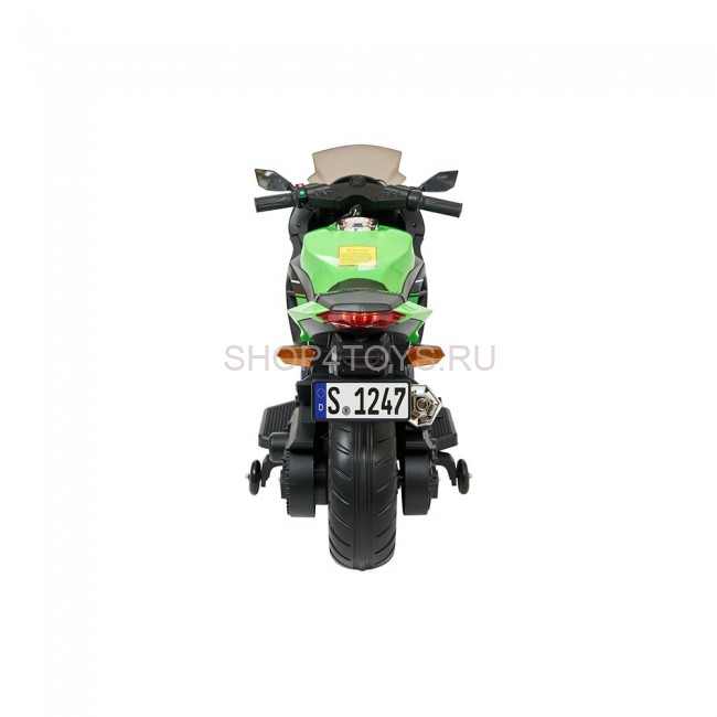 Детский электромотоцикл Kawasaki Ninja (12V, EVA, спидометр, ручка газа) - DLS07-GREEN