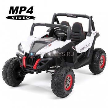 Двухместный полноприводный электромобиль White UTV-MX Buggy 12V MP4 - XMX603-WHITE-MP4 Двухместный полноприводный электромобиль White UTV-MX Buggy 12V MP4 - XMX603-WHITE-MP4 с сенсорным дисплеем