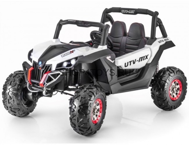 Двухместный полноприводный электромобиль White UTV-MX Buggy 12V MP4 - XMX603-WHITE-MP4