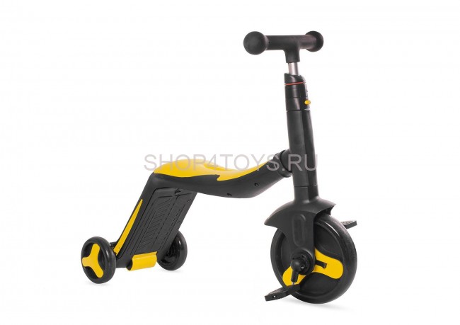 Детский самокат-беговел с музыкой 3в1 (самокат, беговел, велосипед) - FL-868 черно-желтый Детский самокат-беговел с музыкой 3в1 (самокат, беговел, велосипед) - FL-868 черно-желтый