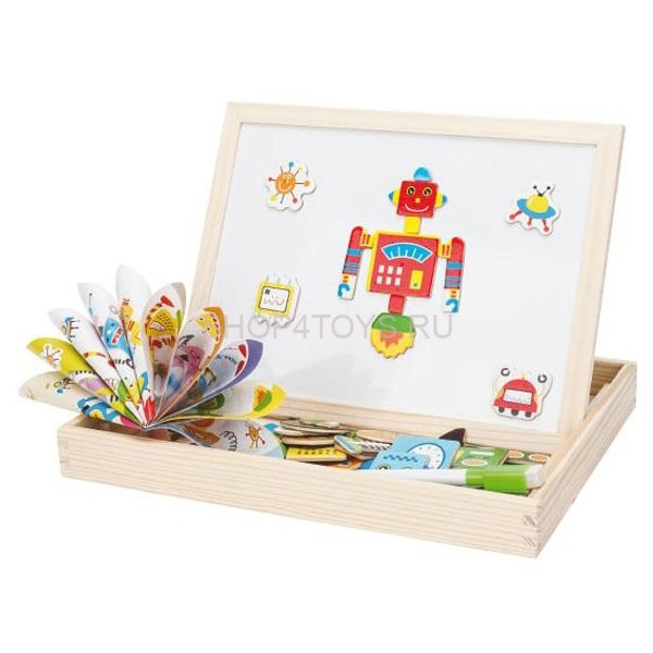 Двухсторонняя магнитная доска с подставкой и магнитами (Роботы) - 2015 Двухсторонняя магнитная доска с подставкой и магнитами (Роботы) - 2015