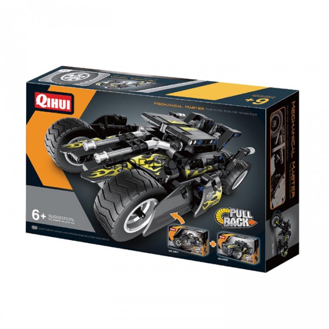 Конструктор QiHui Technics "Мотоцикл" (инерционная модель), 183 детали - QH5801