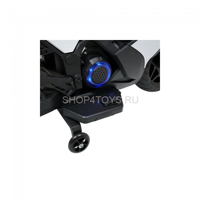 Детский электромотоцикл Kawasaki Ninja (12V, EVA, спидометр, ручка газа) - DLS07-WHITE