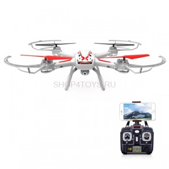 Радиоуправляемый белый квадрокоптер Syma X54HW с WIFI камерой и барометром - X54HW Радиоуправляемый белый квадрокоптер Syma X54HW с WIFI камерой и барометром - X54HW