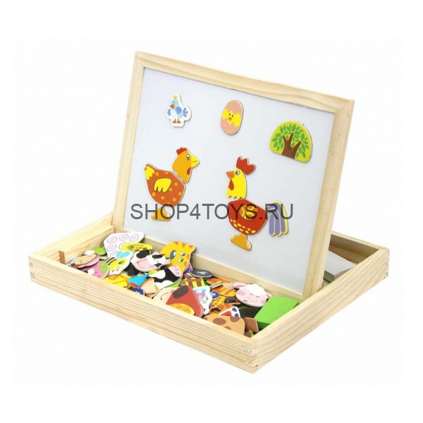 Двухсторонняя магнитная доска с подставкой и магнитами (Ферма) - 2015-2 Двухсторонняя магнитная доска с подставкой и магнитами (Ферма) - 2015-2