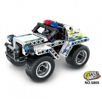 Конструктор QiHui Technics "Полицейский джип" (инерционная модель), 199 деталей - QH5805 Конструктор QiHui Technics "Полицейский джип" (инерционная модель), 199 деталей - QH5805