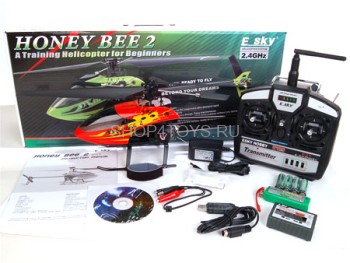 Радиоуправляемый вертолет E-sky Honey Bee V2 - 2.4G - 002435 Радиоуправляемая модель вертолета E-Sky HONEY BEE V2 2.4G.