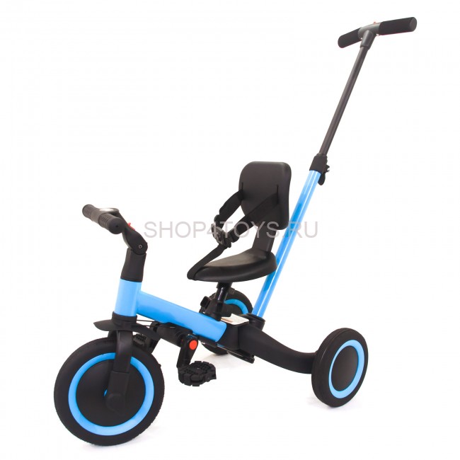 Детский беговел-велосипед 4в1 с родительской ручкой, синий - TR007-BLUE Детский беговел-велосипед 4в1 с родительской ручкой, синий - TR007-BLUE