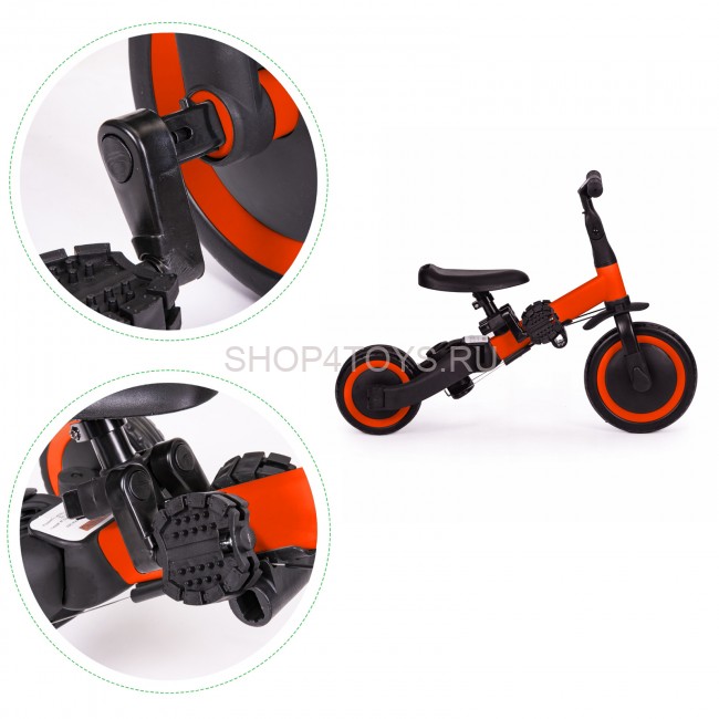 Детский беговел-велосипед 4в1 с родительской ручкой, красный - TR007-RED Детский беговел-велосипед 4в1 с родительской ручкой, красный - TR007-RED