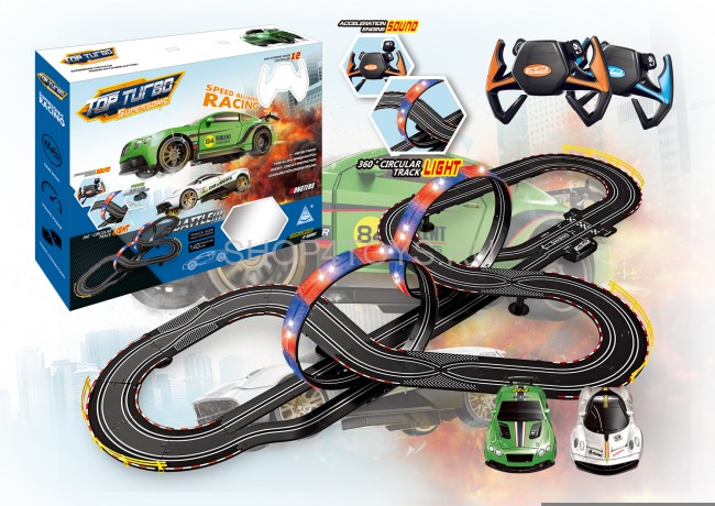Гоночный автотрек Soba (760 см, 2 машинки на пульте, питание от сети, звук, свет) - SOBA-A47-18 Гоночный автотрек Soba (760 см, 2 машинки на пульте, питание от сети, звук, свет) - SOBA-A47-18