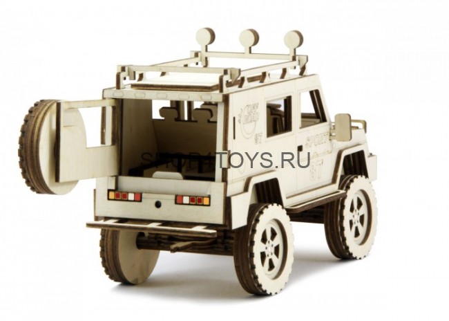 Конструктор 3D деревянный подвижный Lemmo Внедорожник Спорт - АВ-3