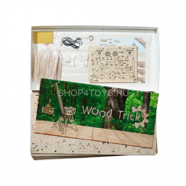 Механический 3D-пазл из дерева Wood Trick Кран - 1234-5 Механический 3D-пазл из дерева Wood Trick Кран - 1234-5