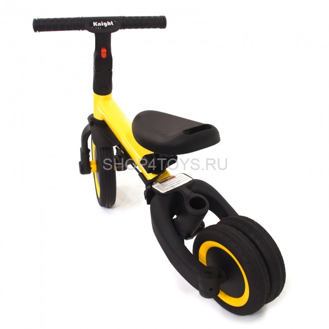 Детский беговел-велосипед 4в1 с родительской ручкой, желтый - TR007-YELLOW