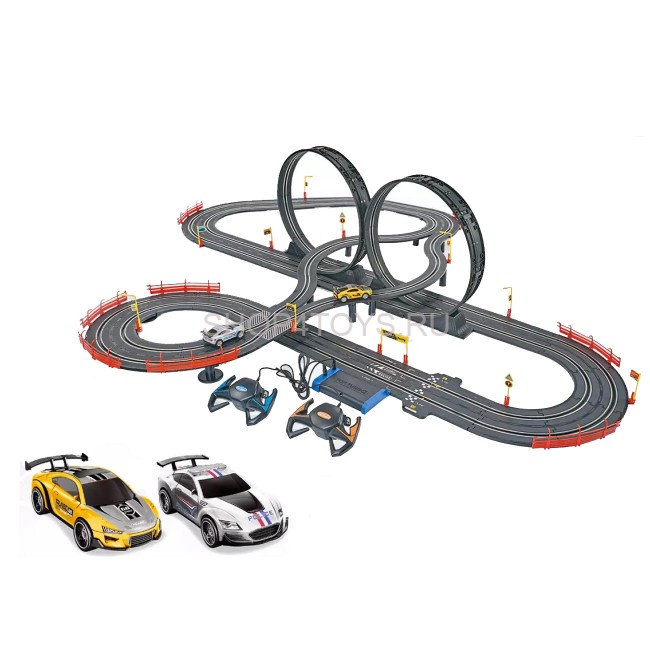 Гоночный автотрек Soba (790 см, 2 машинки на пульте, работает от сети и батареек) - SOBA-A49-10A Гоночный автотрек Soba (790 см, 2 машинки на пульте, работает от сети и батареек) - SOBA-A49-10A