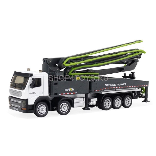 Металлический грузовик бетононасос HuiNa Toys 1:50 - HN1709-GREEN Металлический грузовик бетононасос HuiNa Toys 1:50 - HN1709-GREEN