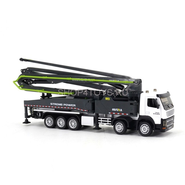 Металлический грузовик бетононасос HuiNa Toys 1:50 - HN1709-GREEN Металлический грузовик бетононасос HuiNa Toys 1:50 - HN1709-GREEN