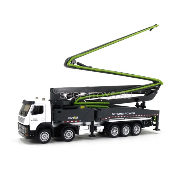 Металлический грузовик бетононасос HuiNa Toys 1:50 - HN1709-GREEN Металлический грузовик бетононасос HuiNa Toys 1:50 - HN1709-GREEN