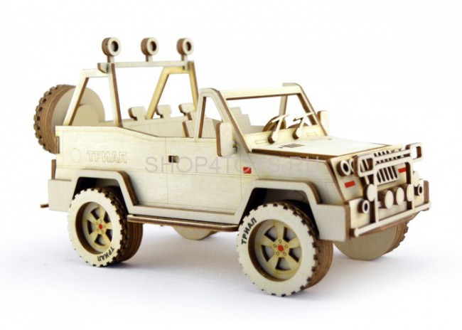 Конструктор 3D деревянный подвижный Lemmo Внедорожник Триал - АВ-2 Конструктор 3D деревянный подвижный Lemmo Внедорожник Триал - АВ-2