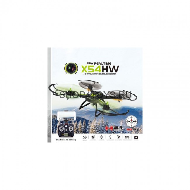Радиоуправляемый черный квадрокоптер Syma X54HW с WIFI камерой и барометром - X54HW-B Радиоуправляемый черный квадрокоптер Syma X54HW с WIFI камерой и барометром - X54HW-B