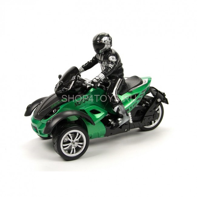 Радиоуправляемый зеленый мотоцикл Yuan Di Трицикл 1:10 - YD898-T53-G Радиоуправляемый зеленый мотоцикл Yuan Di Трицикл 1:10 - YD898-T53-G