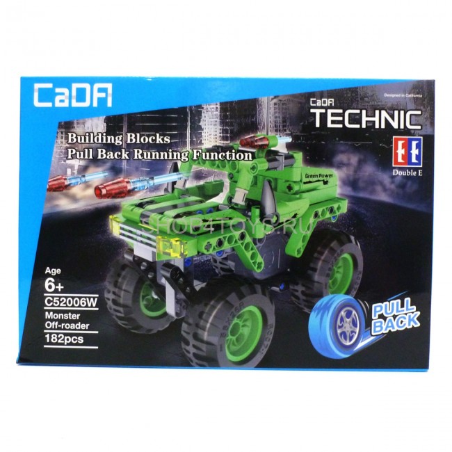 Конструктор Cada Technics джип с инерционным механизмом, 182 детали - C52006W Конструктор Cada Technics джип с инерционным механизмом, 182 детали - C52006W
