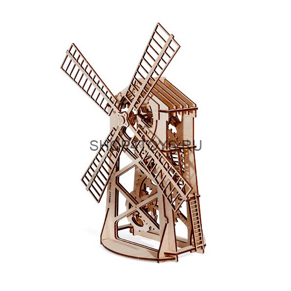 Механический 3D-пазл из дерева Wood Trick Мельница - 1234-1 Механический 3D-пазл из дерева Wood Trick Мельница - 1234-1