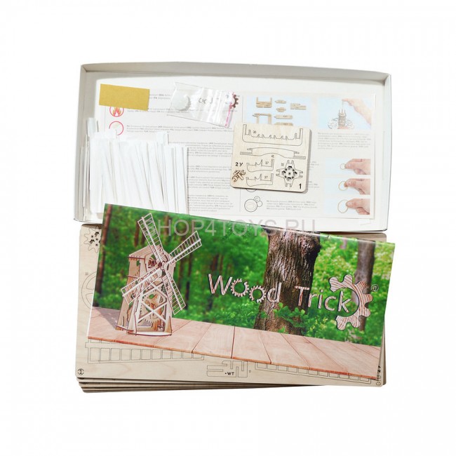 Механический 3D-пазл из дерева Wood Trick Мельница - 1234-1 Механический 3D-пазл из дерева Wood Trick Мельница - 1234-1
