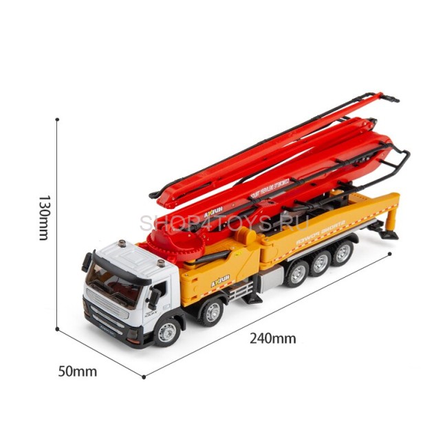 Металлический грузовик бетононасос HuiNa Toys 1:50 - HN1709-RED Металлический грузовик бетононасос HuiNa Toys 1:50 - HN1709-RED