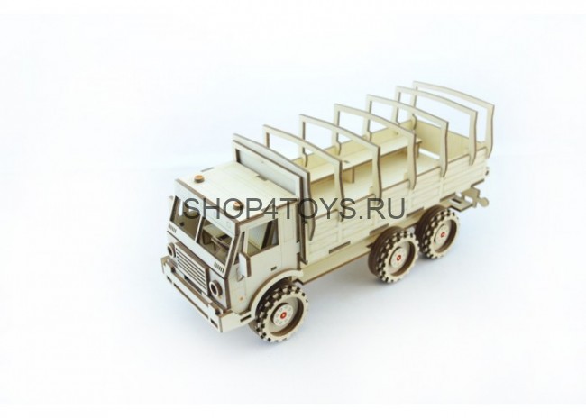 Конструктор 3D деревянный подвижный Lemmo Военный Грузовик - ГР-5 Конструктор 3D деревянный подвижный Lemmo Военный Грузовик - ГР-5