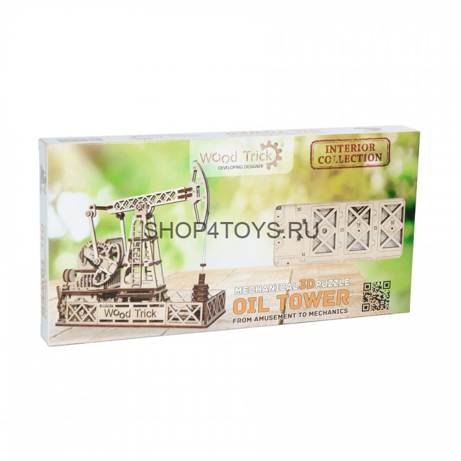 Механический 3D-пазл из дерева Wood Trick Нефтяная Вышка - 1234-13