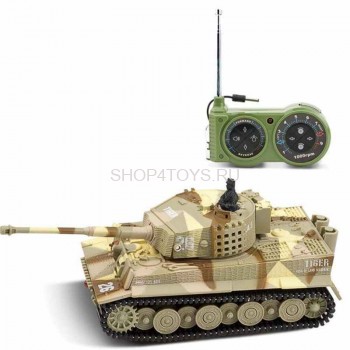 Радиоуправляемый танк Great Wall Tiger (песочный камуфляж, 35MHz, 1:72) - 2117-2 При своем миниатюрном размере, танк выполнен в высокодетализированном корпусе, снабжен вращающейся на 360 градусов башней и перемещается на настоящих гусеницах.