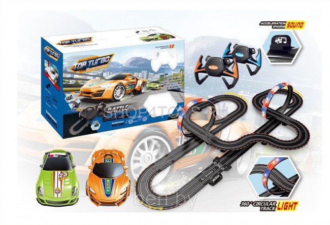 Гоночный автотрек Soba (950 см, 2 машинки на пульте, питание от сети, звук, свет) - SOBA-A47-19 Гоночный автотрек Soba (950 см, 2 машинки на пульте, питание от сети, звук, свет) - SOBA-A47-19