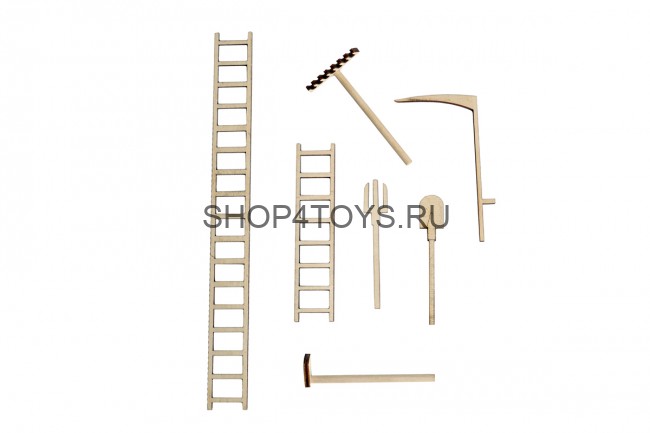 Конструктор 3D деревянный подвижный Lemmo Гараж для трактора - 00-9