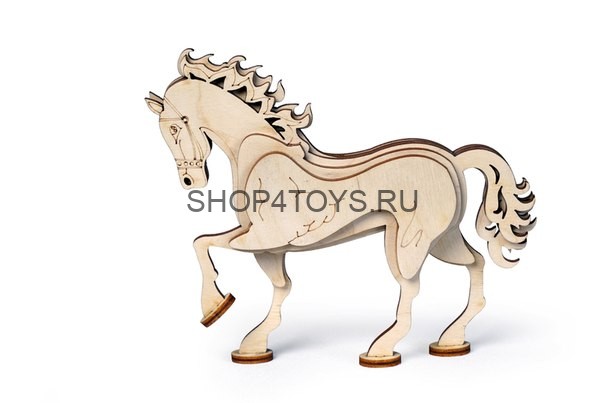 Конструктор 3D деревянный Lemmo Конь - С-6