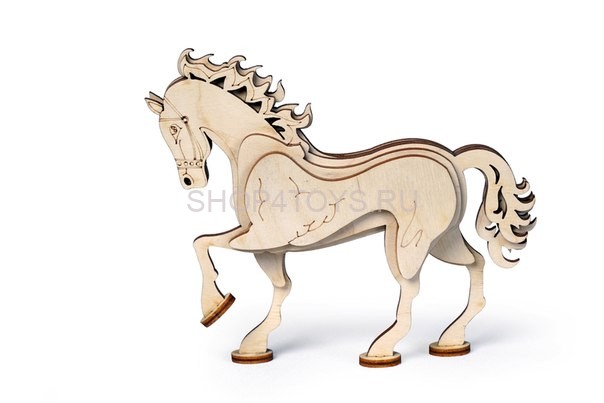 Конструктор 3D деревянный Lemmo Конь - С-6