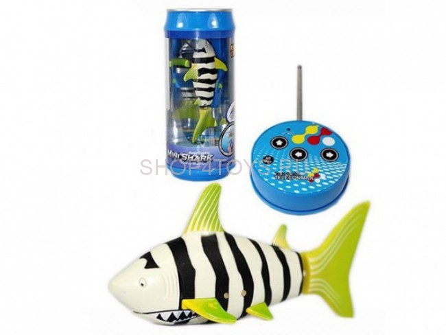 Радиоуправляемая рыбка-акула (черная, водонепроницаемая в банке) - 3310B-1