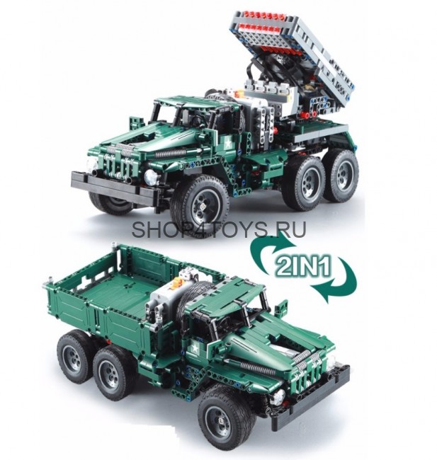 Конструктор Double E Cada Technics, боевая машина "Катюша", 1369 деталей, пульт управления - C61002W