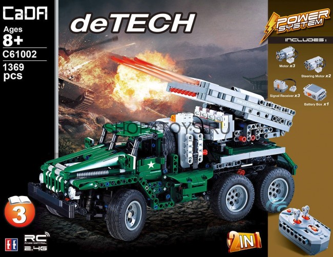 Конструктор Double E Cada Technics, боевая машина "Катюша", 1369 деталей, пульт управления - C61002W