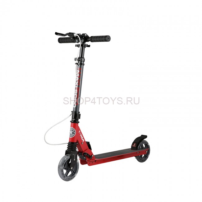 Самокат Двухколесный Складной, с Ручным Тормозом, Красный - MSC-Y145A-R