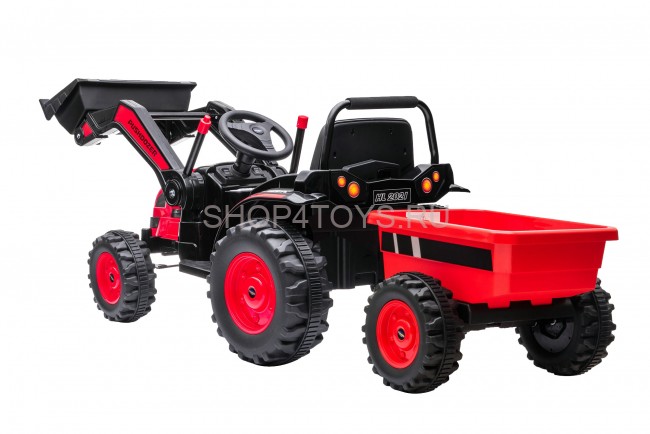 Детский электромобиль трактор с ковшом и прицепом (красный, 2WD, EVA) - HL389-LUX-RED-TRAILER Детский электромобиль трактор с ковшом и прицепом (красный, 2WD, EVA) - HL389-LUX-RED-TRAILER