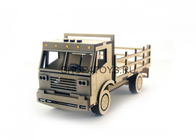 Конструктор 3D деревянный подвижный Lemmo Грузовик с кузовом - ГР-1