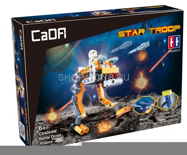 Конструктор Double E Cada Technics, боевой робот, 103 детали - C54004W
