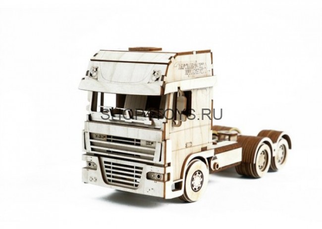 Конструктор 3D деревянный подвижный Lemmo Грузовик с прицепом - ГР-9